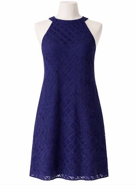 Lilly Pulitzer Rayanne Sleeveless Navy Lace Shift Dress XL